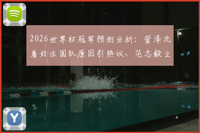 2026世界杯冠军预测分析：管泽元看好法国队原因引热议，范志毅立下四年师父赌约，体育解说跨界打赌看点十足